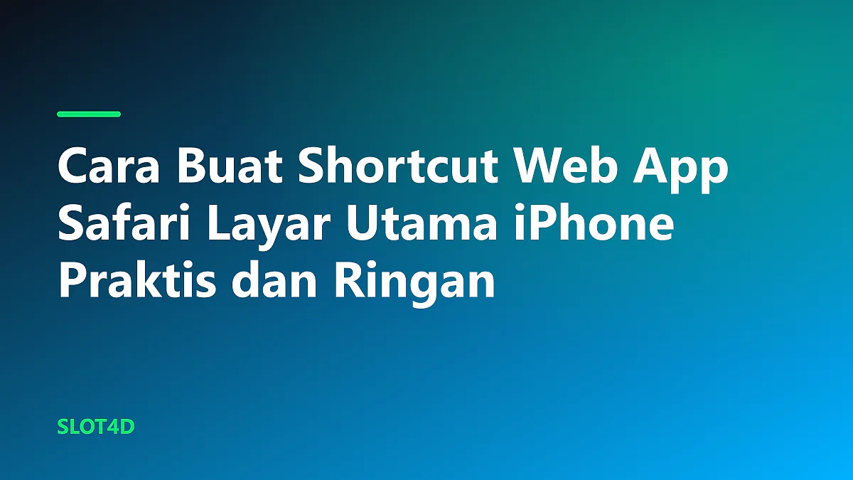Tampilan layar perangkat iPhone yang memuat shortcut web app Safari pada layar utama dengan antarmuka modern
