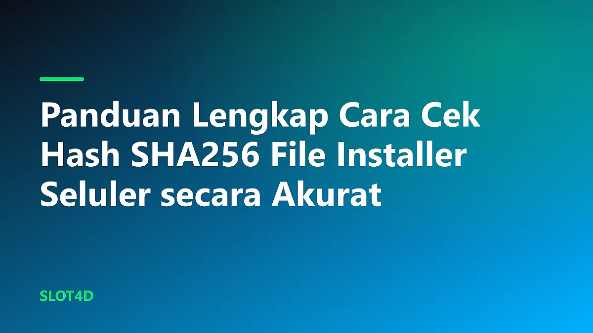Layar smartphone memverifikasi integritas keamanan berkas menggunakan cara cek hash sha256 file installer seluler