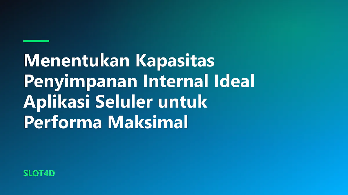 Visualisasi kapasitas penyimpanan internal ideal aplikasi seluler pada layar smartphone