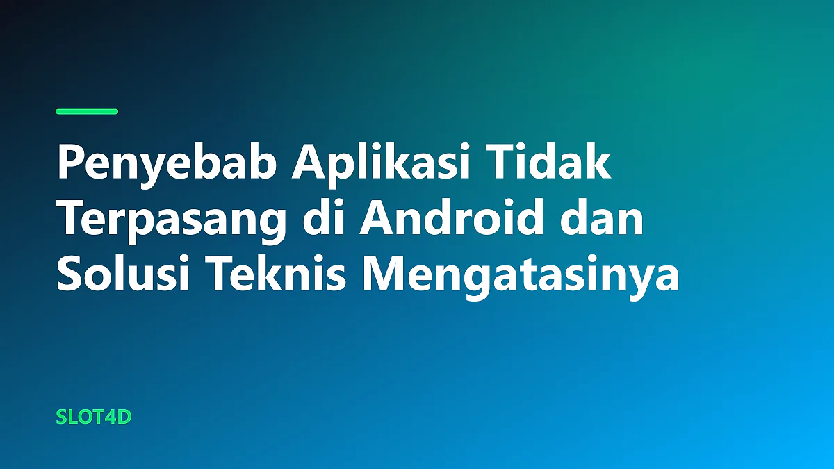 Ilustrasi layar ponsel cerdas menampilkan notifikasi teknis terkait penyebab aplikasi tidak terpasang di Android